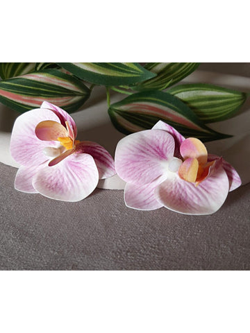 Orquídea Rosa Arranjo Flor de Cabelo Noiva 2 peças